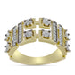 Goldplattierter Silberring mit weißem Diamant und weißem Topas
