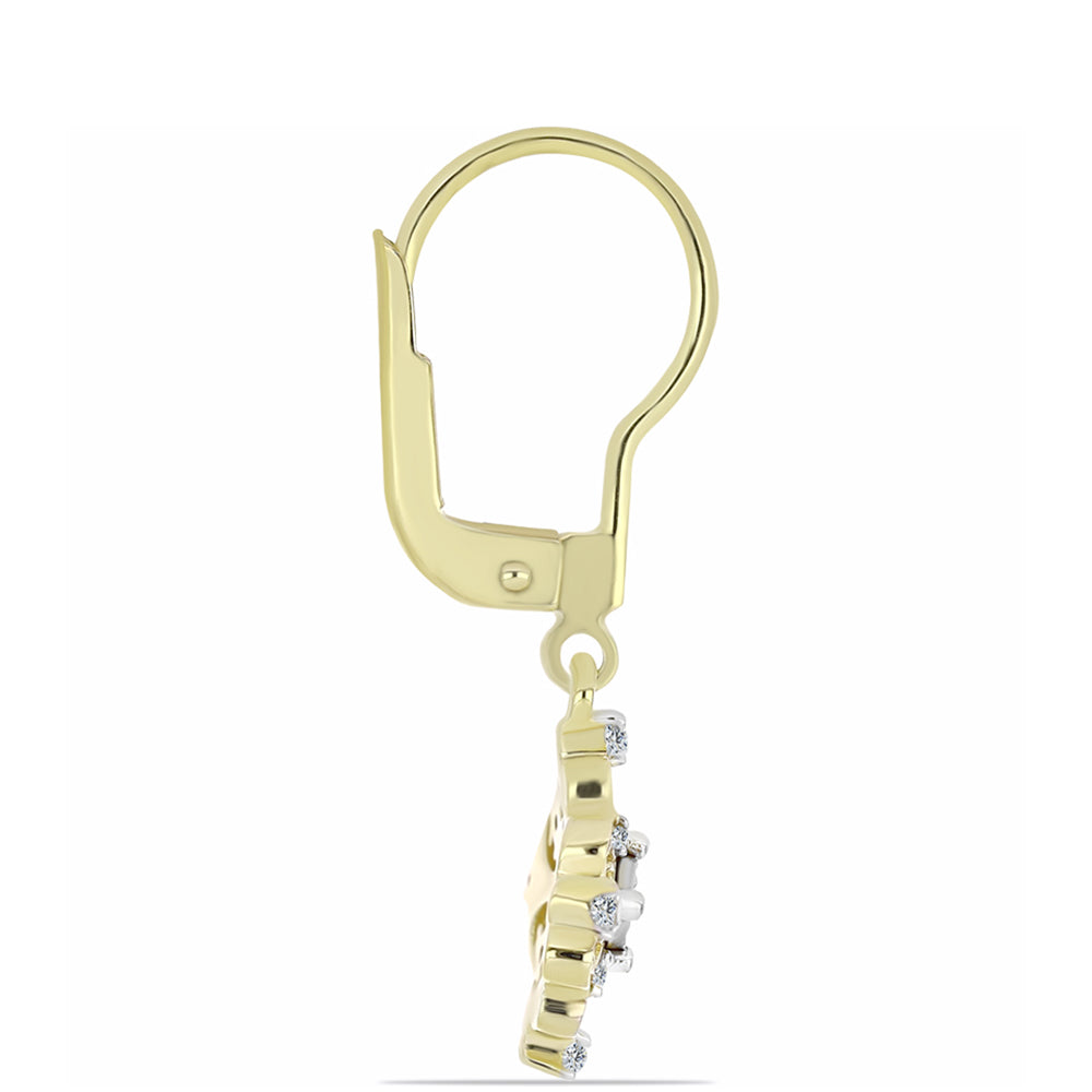Goldplattierte Silberohrringe mit weißem Diamant und weißem Topas