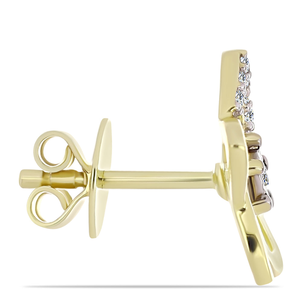 Goldplattierte Silberohrringe mit weißem Diamant und weißem Topas 2 