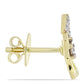 Goldplattierte Silberohrringe mit weißem Diamant und weißem Topas
