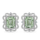 Silberohrringe mit grünem Amethyst und weißem Topas
