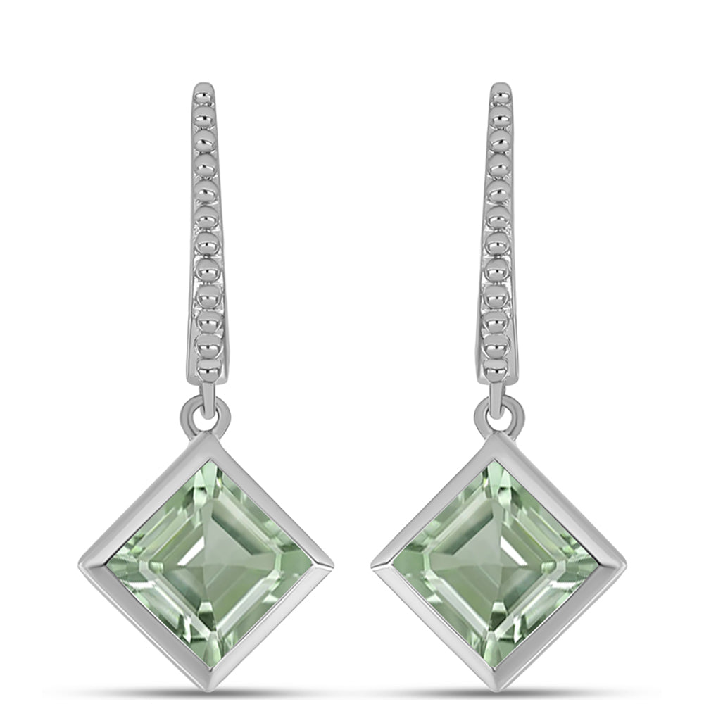 Silberohrringe mit grünem Amethyst