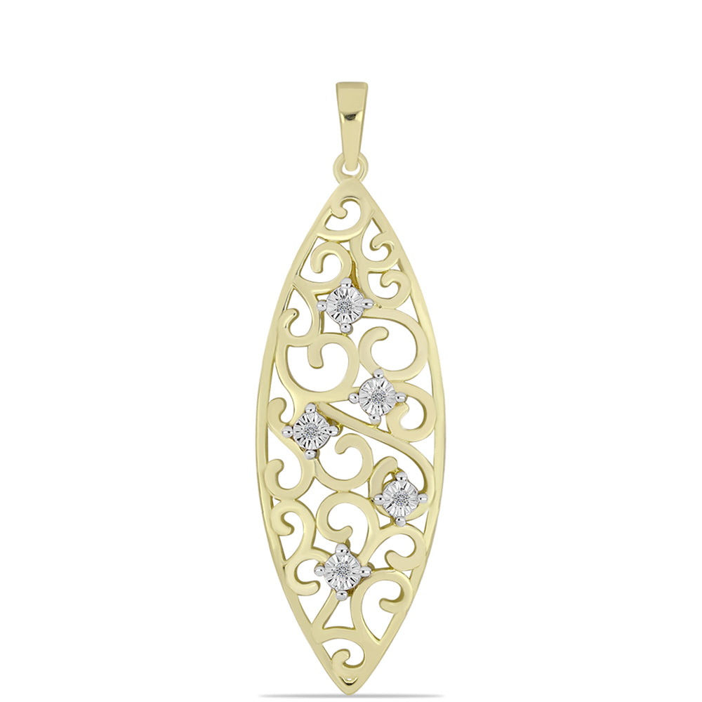 Goldplattierter Silberanhänger mit weißem Diamant