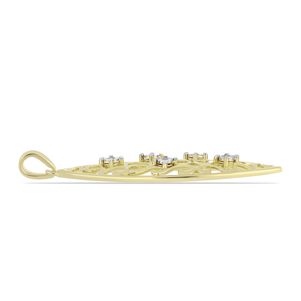 Goldplattierter Silberanhänger mit weißem Diamant