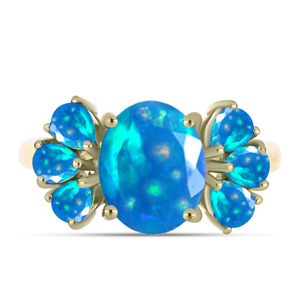 Goldplattierter Silberring mit äthiopischem Paradiese-Opal 1 