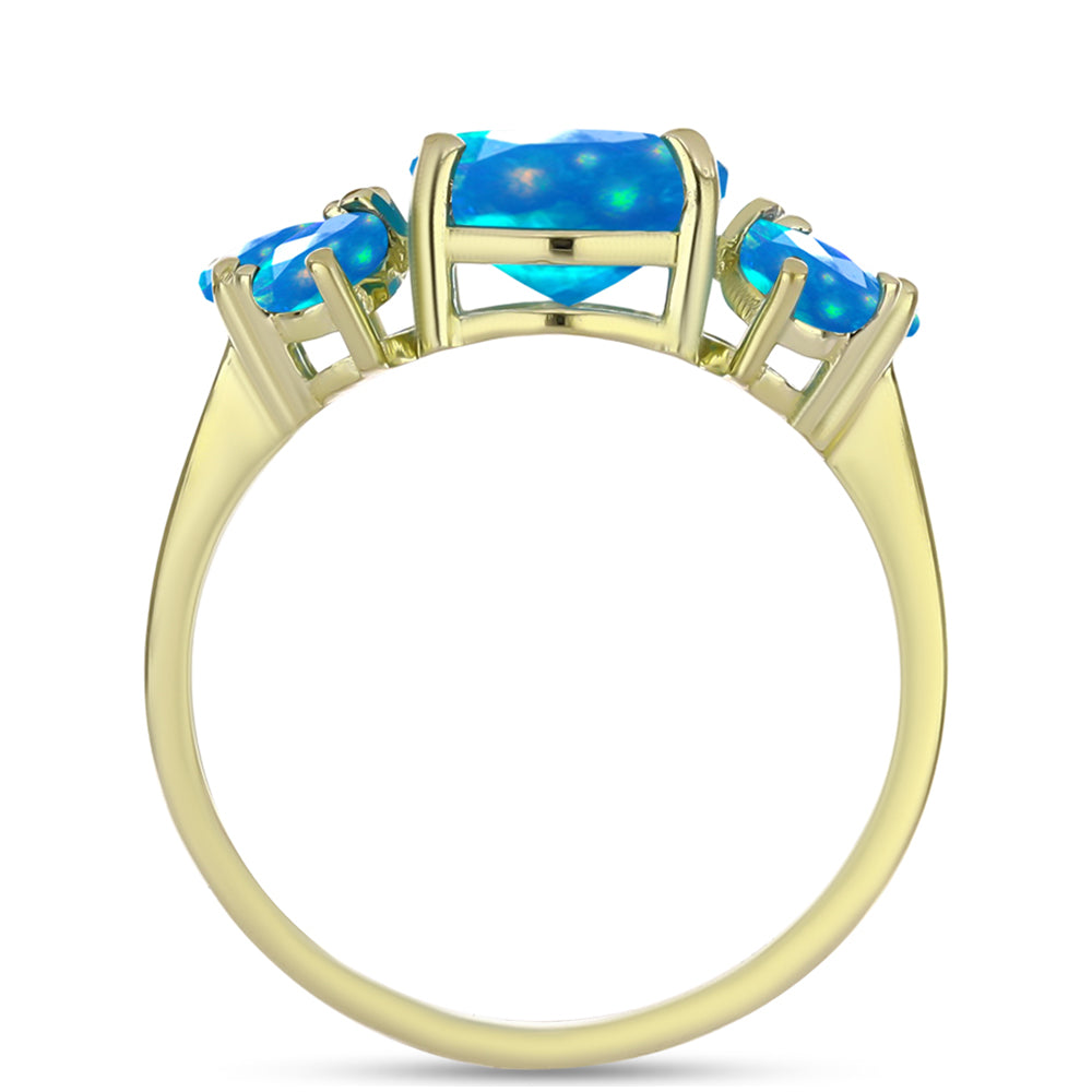Goldplattierter Silberring mit äthiopischem Paradiese-Opal 2 