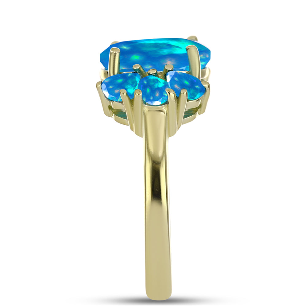 Goldplattierter Silberring mit äthiopischem Paradiese-Opal 4 