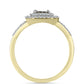 Goldplattierter Silberring mit weißem Diamant und weißem Topas
