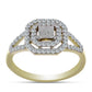 Goldplattierter Silberring mit weißem Diamant und weißem Topas