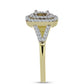 Goldplattierter Silberring mit weißem Diamant und weißem Topas