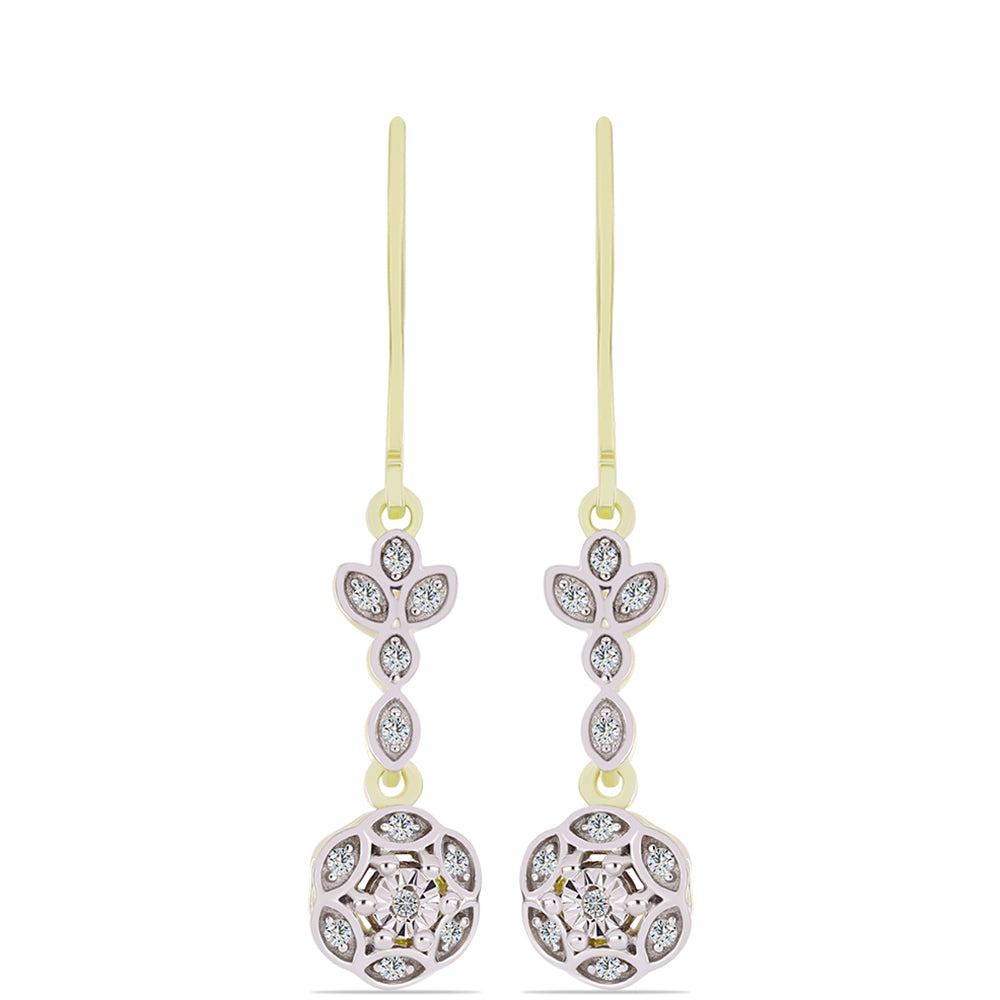 Goldplattierte Silberohrringe mit weißem Diamant und weißem Topas 1 
