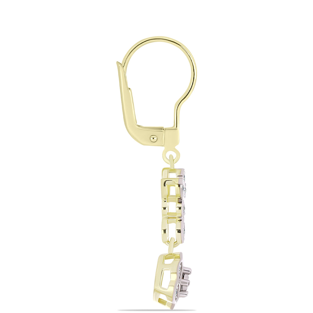 Goldplattierte Silberohrringe mit weißem Diamant und weißem Topas 2 