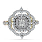 Goldplattierter Silberring mit weißem Diamant und weißem Topas