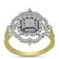 Goldplattierter Silberring mit weißem Diamant und weißem Topas