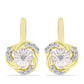 Goldplattierte Silberohrringe mit weißem Diamant und weißem Topas