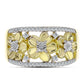 Goldplattierter Silberring mit weißem Diamant und weißem Topas
