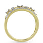Goldplattierter Silberring mit weißem Diamant und weißem Topas