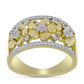 Goldplattierter Silberring mit weißem Diamant und weißem Topas