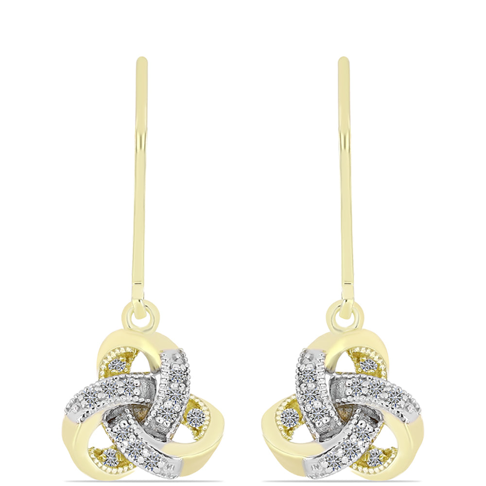 Goldplattierte Silberohrringe mit weißem Diamant