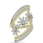 Goldplattierter Silberring mit weißem Diamant und weißem Zirkon