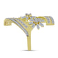 Goldplattierter Silberring mit weißem Diamant und weißem Zirkon