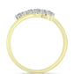Goldplattierter Silberring mit weißem Diamant und weißem Topas