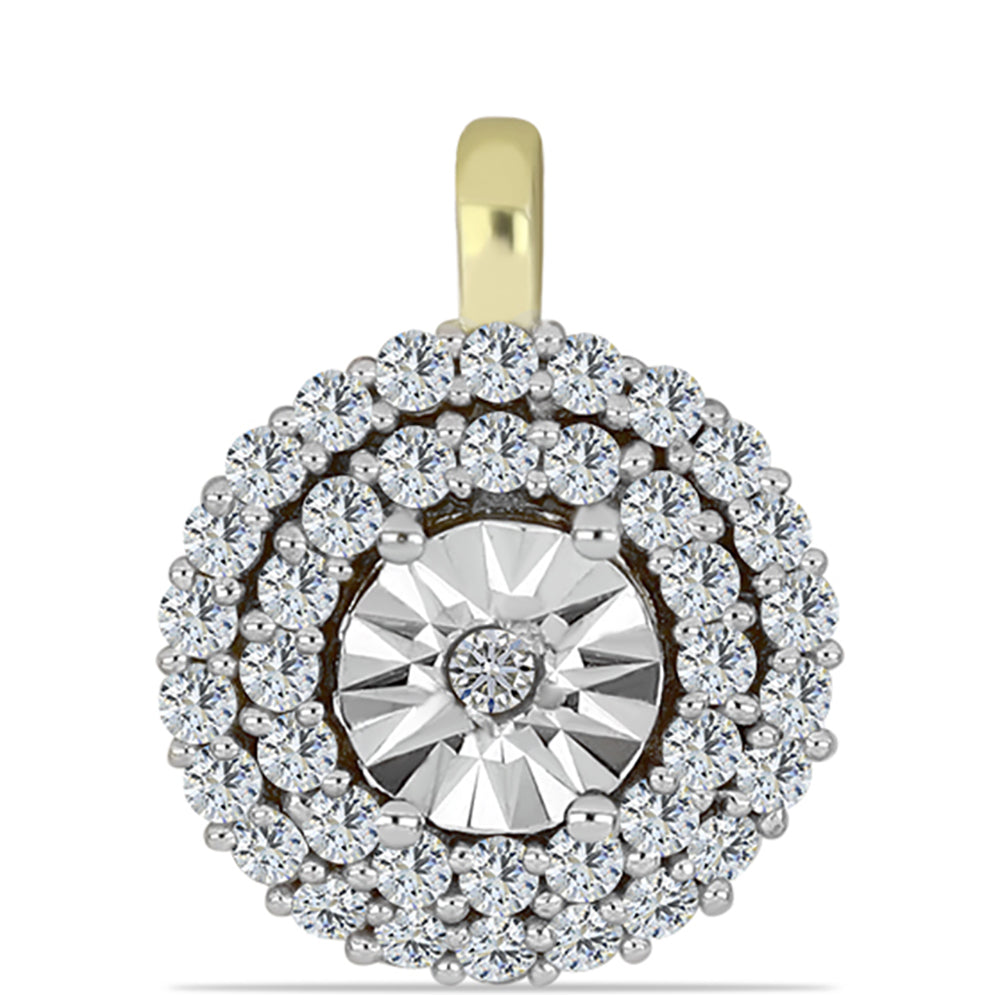 Goldplattierter Silberanhänger mit weißem Diamant und weißem Topas 1 