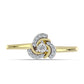 Goldplattierter Silberring mit weißem Diamant und weißem Topas