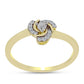 Goldplattierter Silberring mit weißem Diamant und weißem Topas
