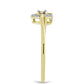 Goldplattierter Silberring mit weißem Diamant und weißem Topas