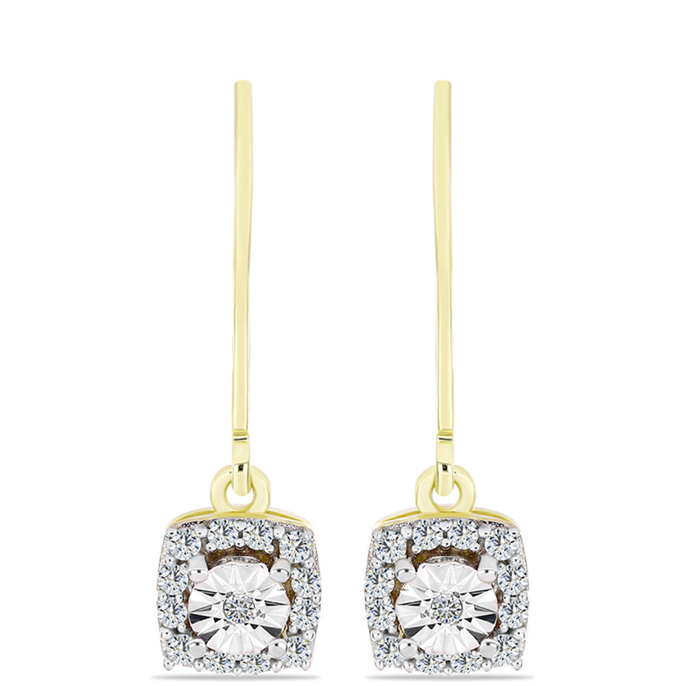Goldplattierte Silberohrringe mit weißem Diamant und weißem Topas 1 