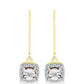Goldplattierte Silberohrringe mit weißem Diamant und weißem Topas