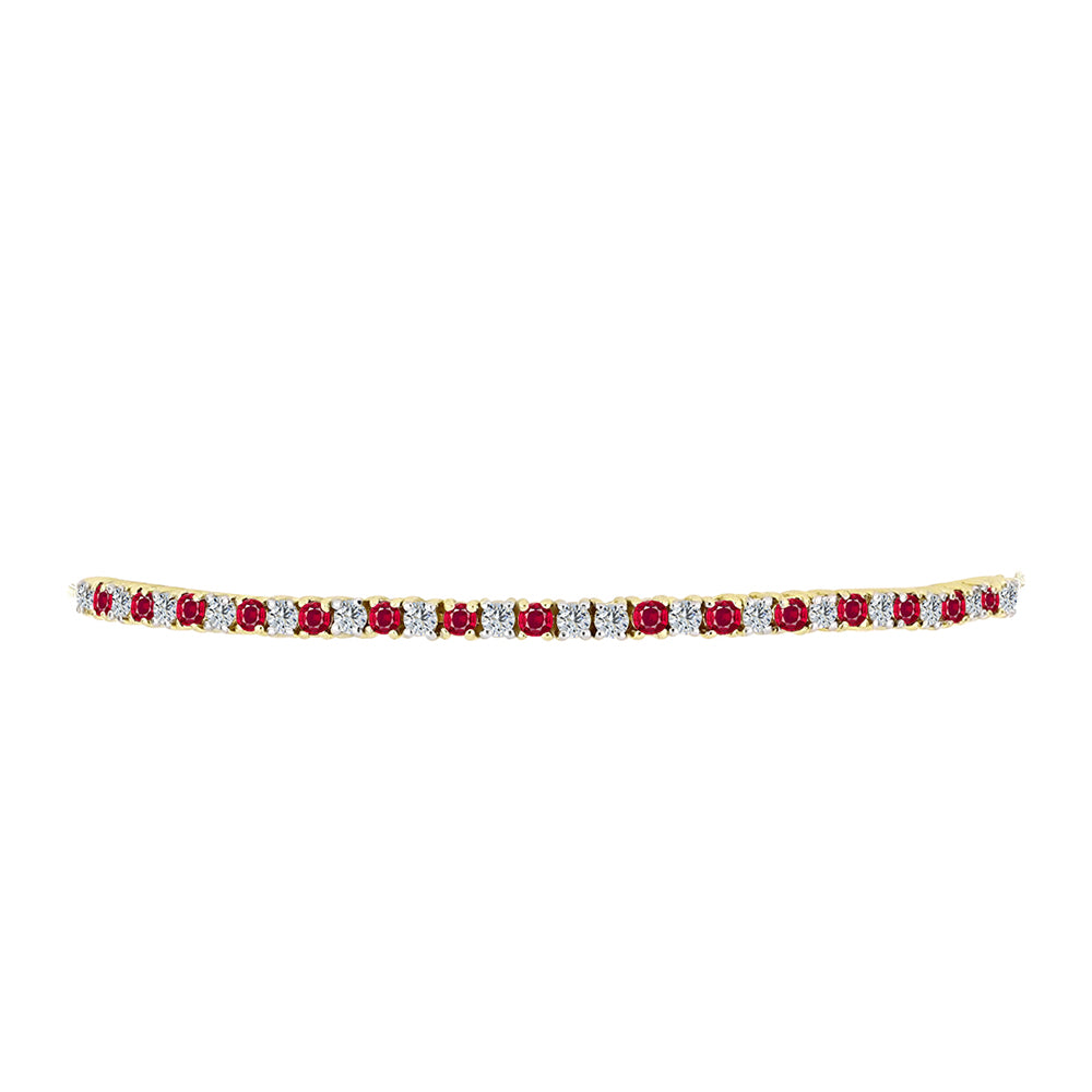 Goldplattiertes Silberarmband mit Rubin aus Madagaskar und weißem Topas 2 