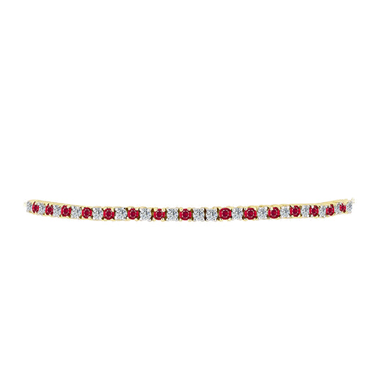 Goldplattiertes Silberarmband mit Rubin aus Madagaskar und weißem Topas