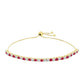 Goldplattiertes Silberarmband mit Rubin aus Madagaskar und weißem Topas