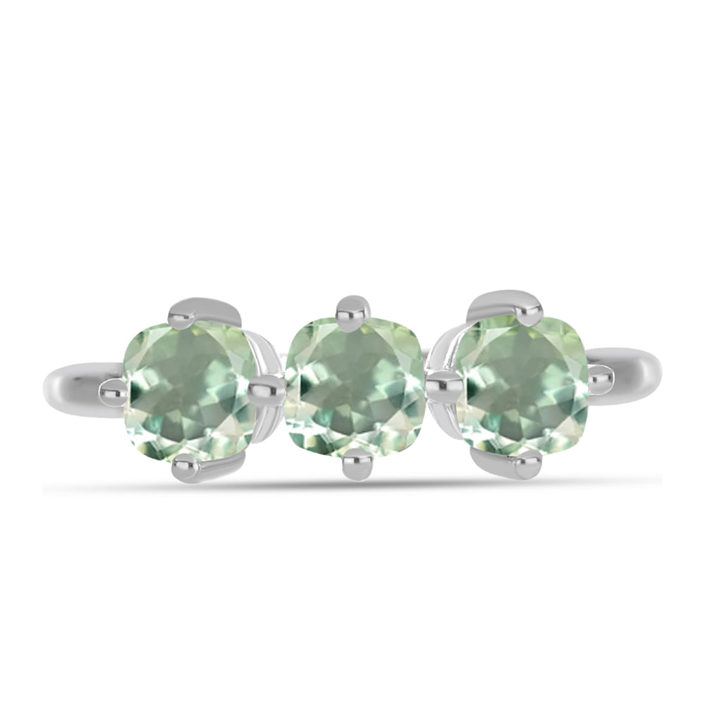 Silberring mit grünem Amethyst 1 