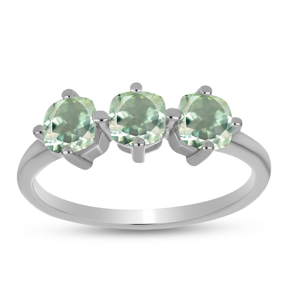Silberring mit grünem Amethyst 3 