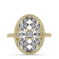 Goldplattierter Silberring mit weißem Diamant und weißem Topas