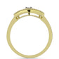 Goldplattierter Silberring mit weißem Diamant und weißem Topas