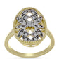 Goldplattierter Silberring mit weißem Diamant und weißem Topas
