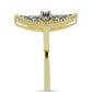 Goldplattierter Silberring mit weißem Diamant und weißem Topas