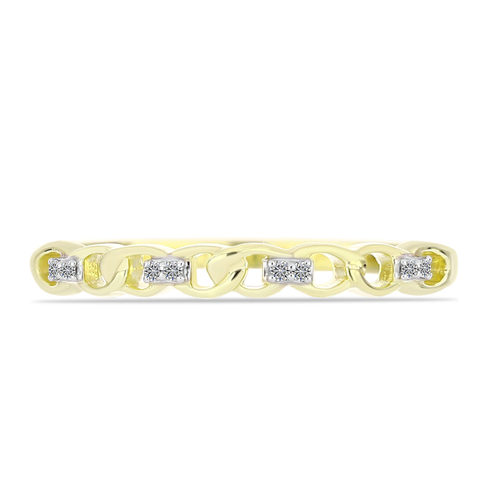 Goldplattierter Silberring mit weißem Diamant