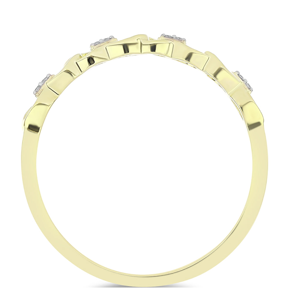Goldplattierter Silberring mit weißem Diamant