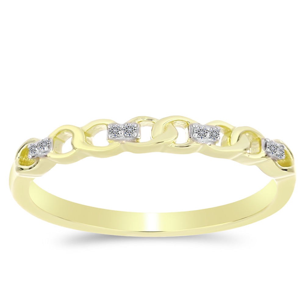 Goldplattierter Silberring mit weißem Diamant 1 