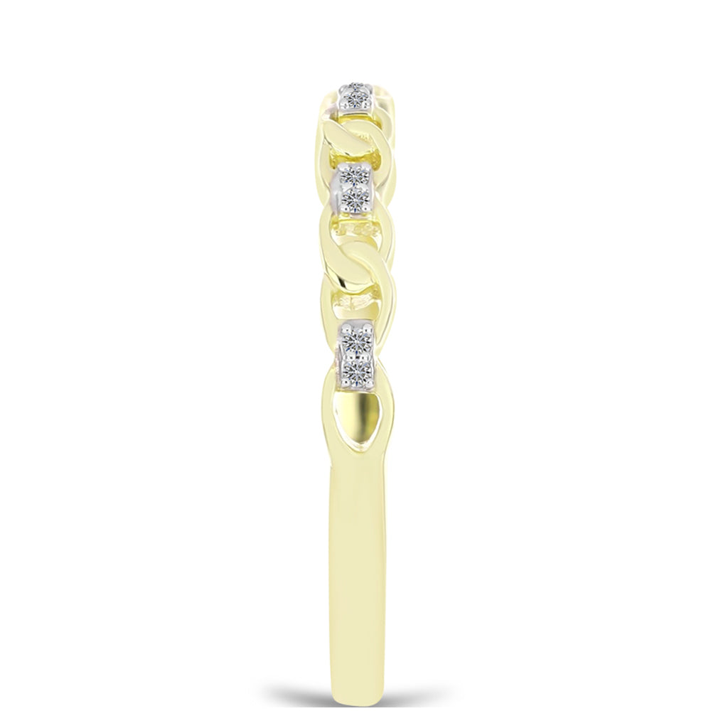 Goldplattierter Silberring mit weißem Diamant 4 