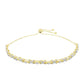 Goldplattiertes Silberarmband mit weißem Diamant und weißem Topas