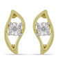 Goldplattierte Silberohrringe mit weißem Diamant