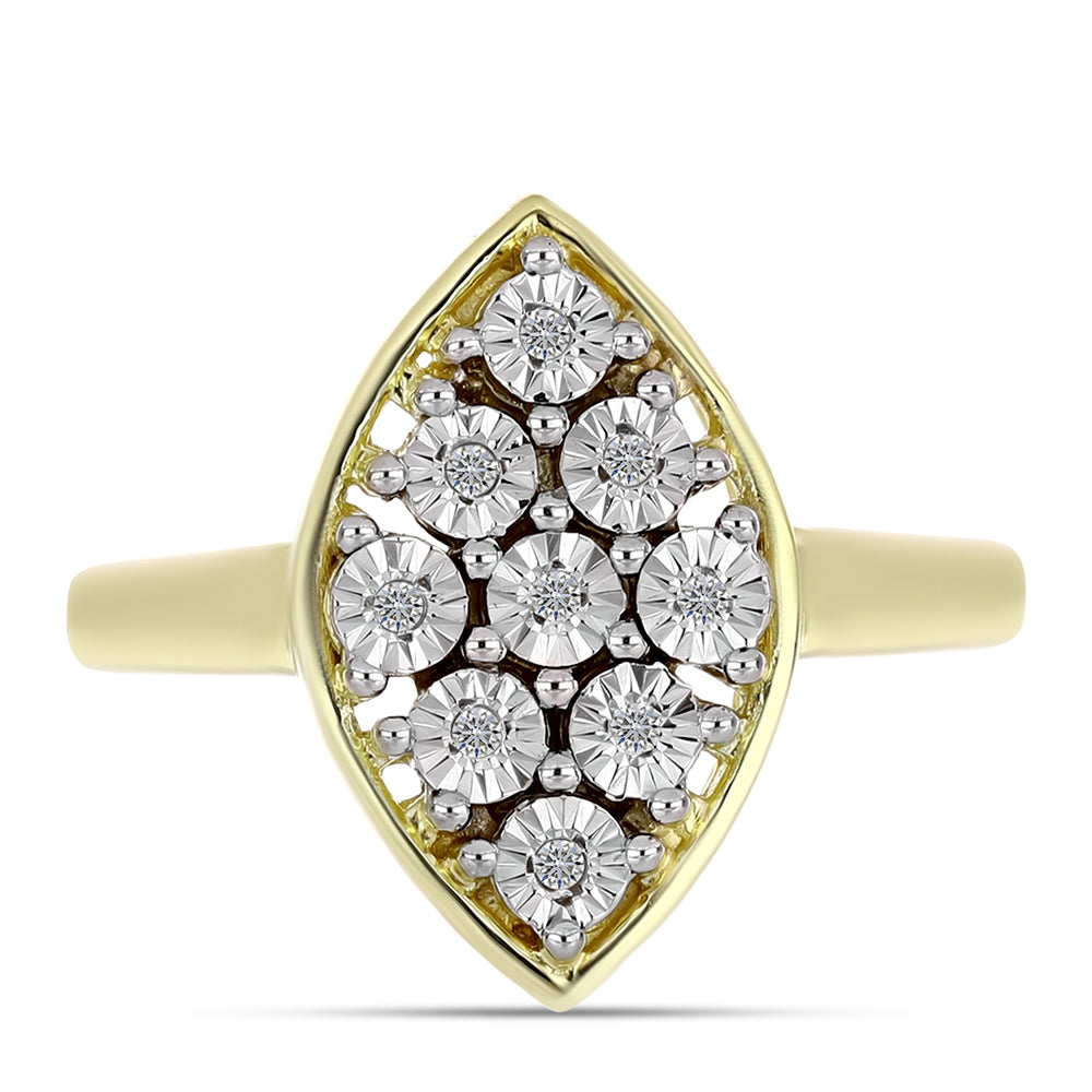 Goldplattierter Silberring mit weißem Diamant