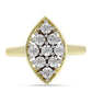 Goldplattierter Silberring mit weißem Diamant
