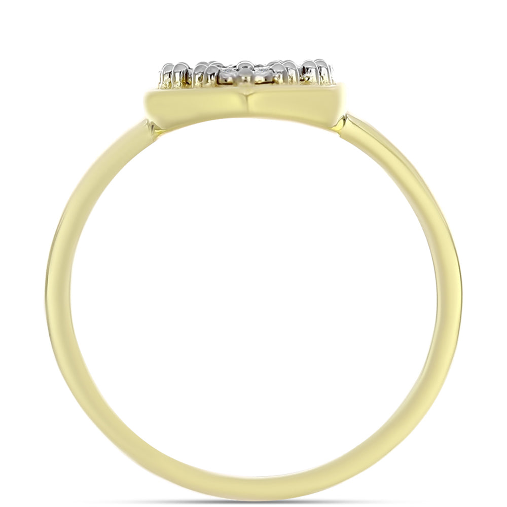 Goldplattierter Silberring mit weißem Diamant 2 